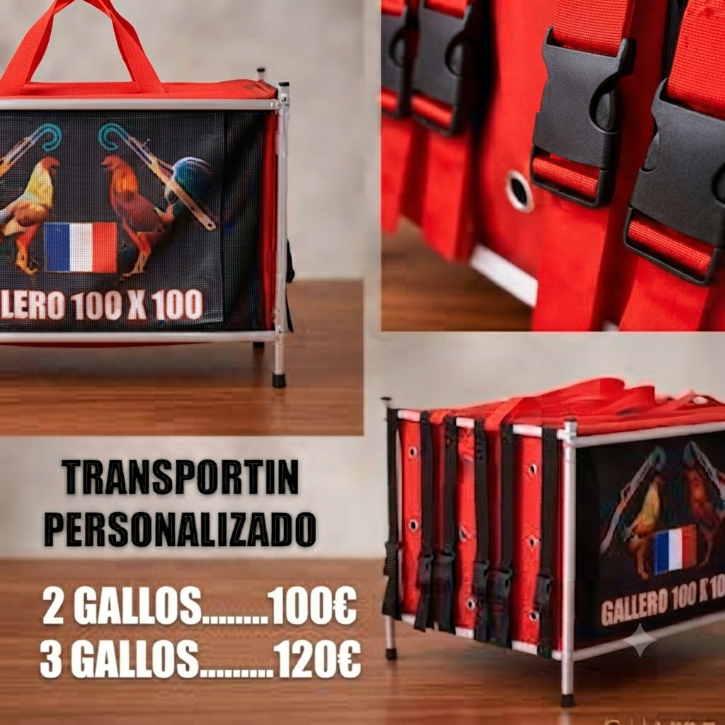 transportin gallos d epelea aluminio